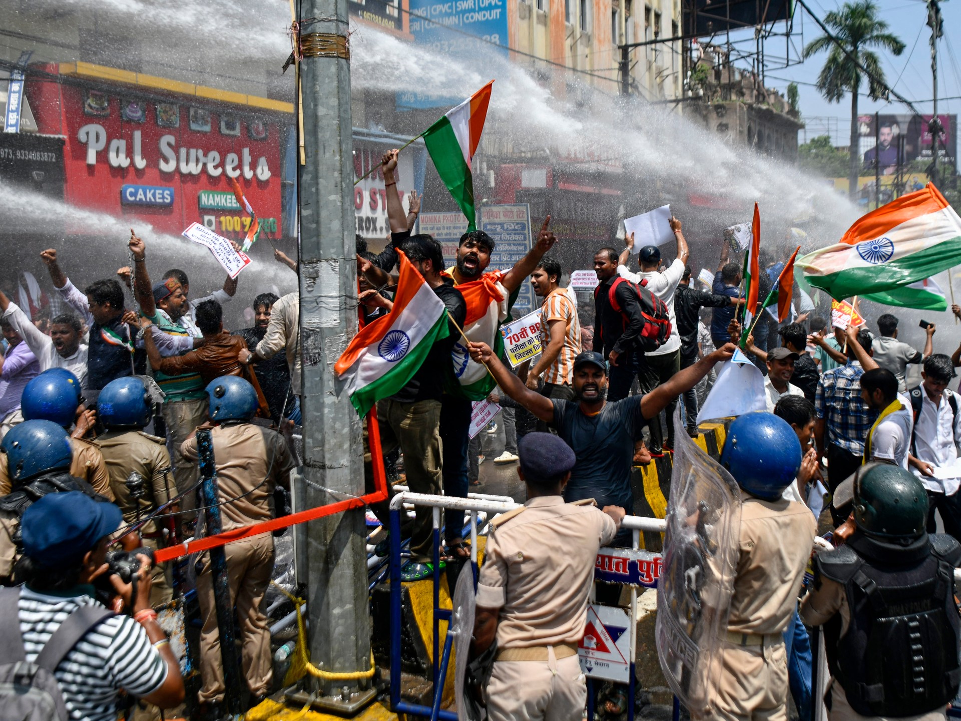 Police disperse Bihar protesters with water cannons one month after Gen Z unrest