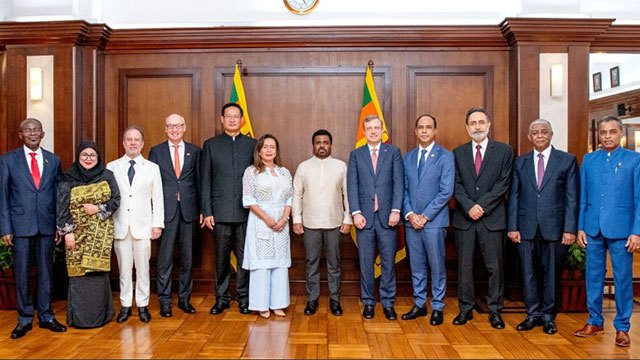 Eleven new envoys present credentials to Sri Lankan President