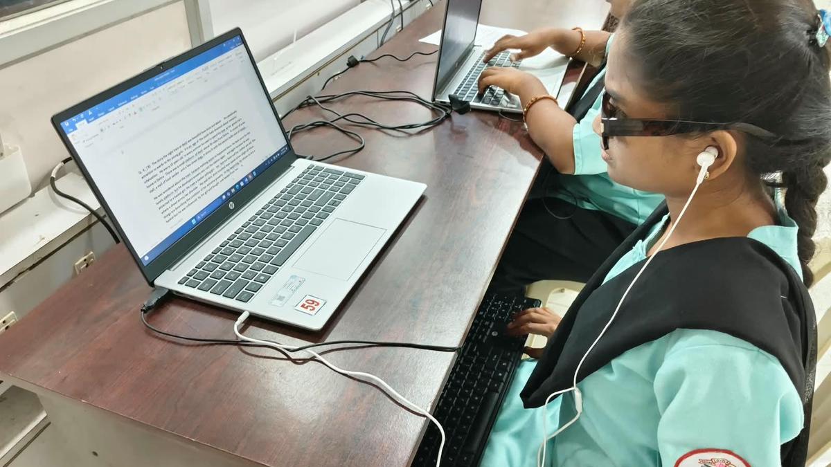 Visually impaired students sit exams independently using laptop technology