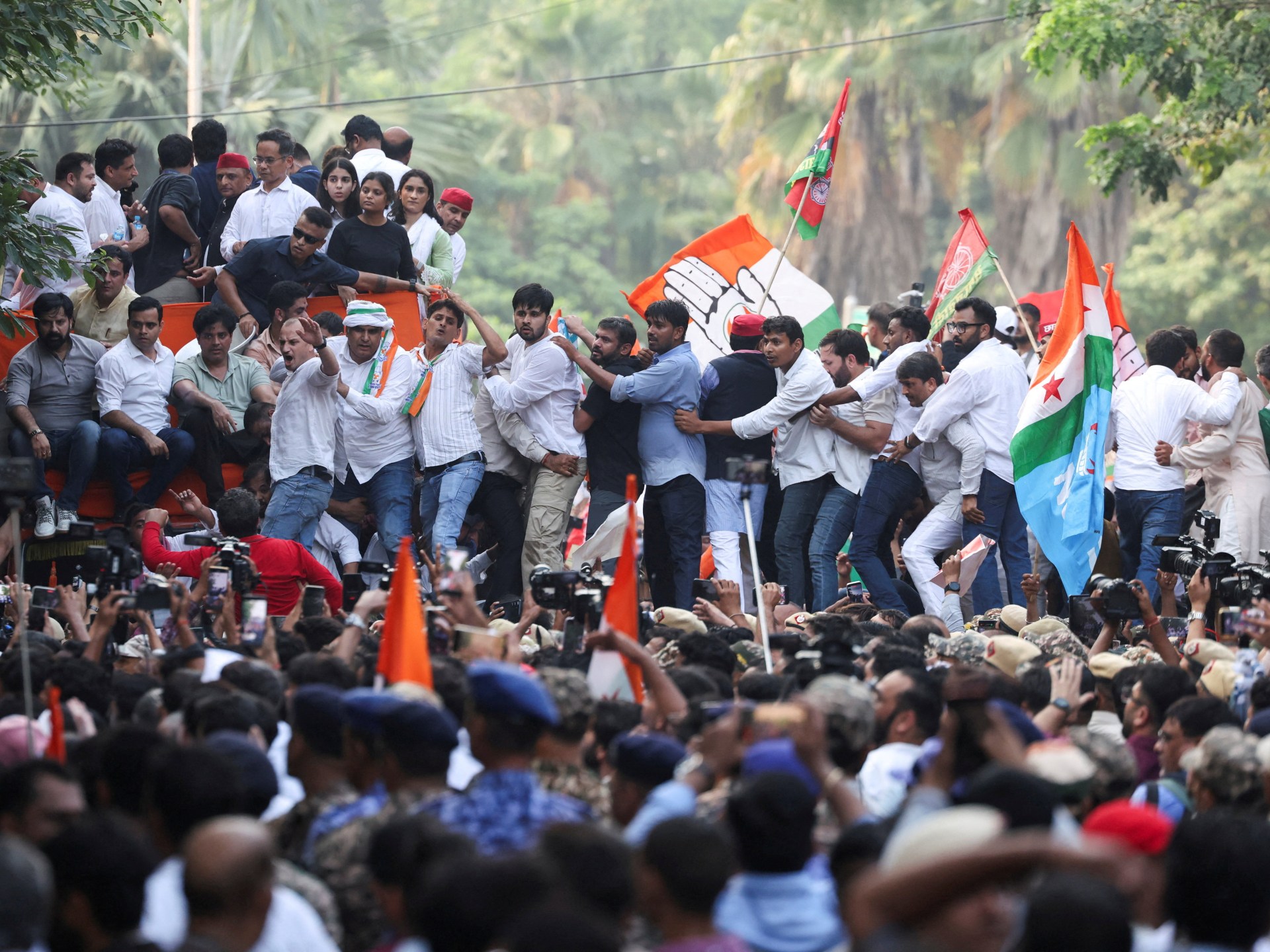India opposition stages New Delhi rally over electoral register controversy