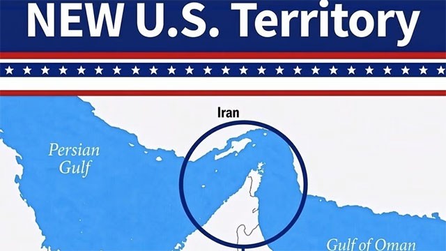 Trump shares map depicting Strait of Hormuz as US territory