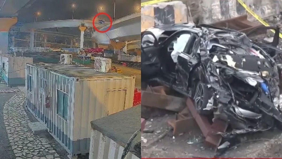 BMW crashes through bridge railing in Mumbai, three dead