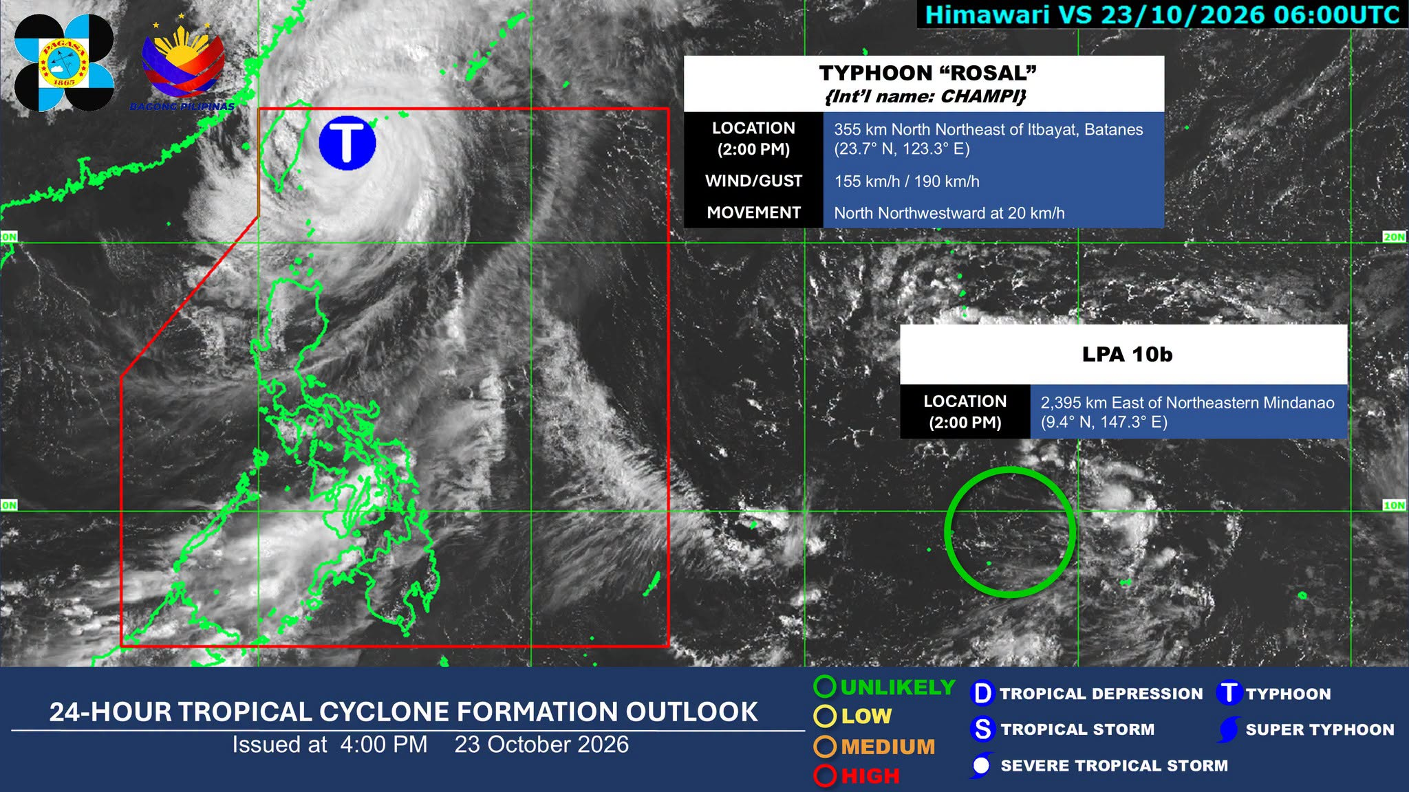 Typhoon Rosal strengthens slightly while moving away from Philippines