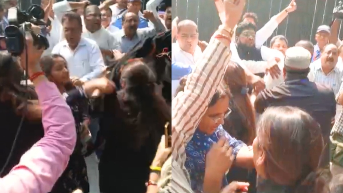 दिल्ली में कांग्रेस मुख्यालय के बाहर भाजपा-कांग्रेस कार्यकर्ताओं में झड़प