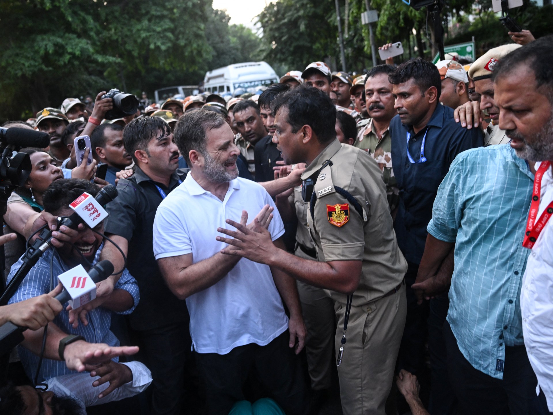 Indian Opposition Leader Gandhi Detained During Election Commission Protest