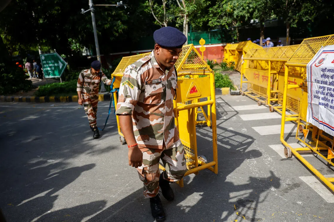 New Delhi deploys heavy police presence ahead of opposition rally
