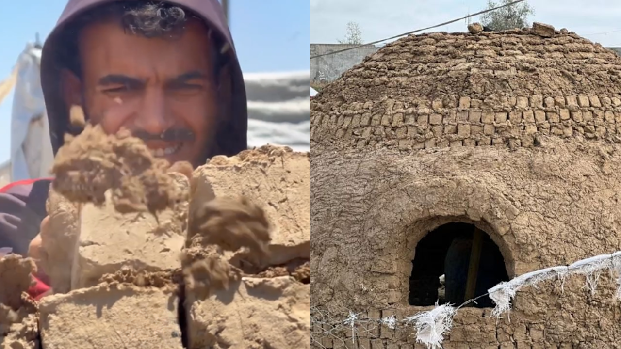 Gaza potter creates clay dome homes from rubble for displaced families