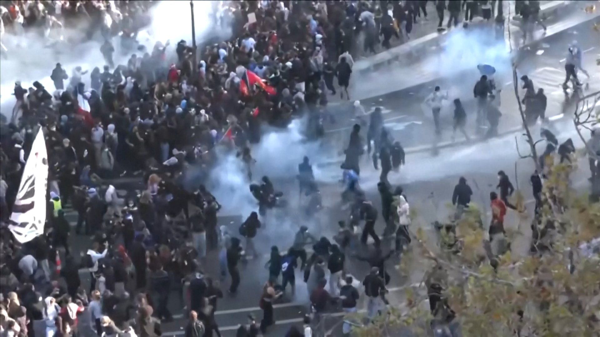 Paris police deploy tear gas against student protesters demanding education funding