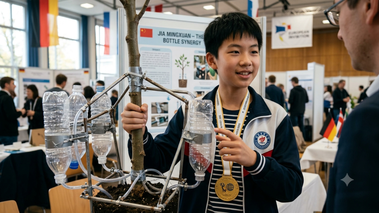 Teen inventor's moisture-capture device wins gold at German invention expo