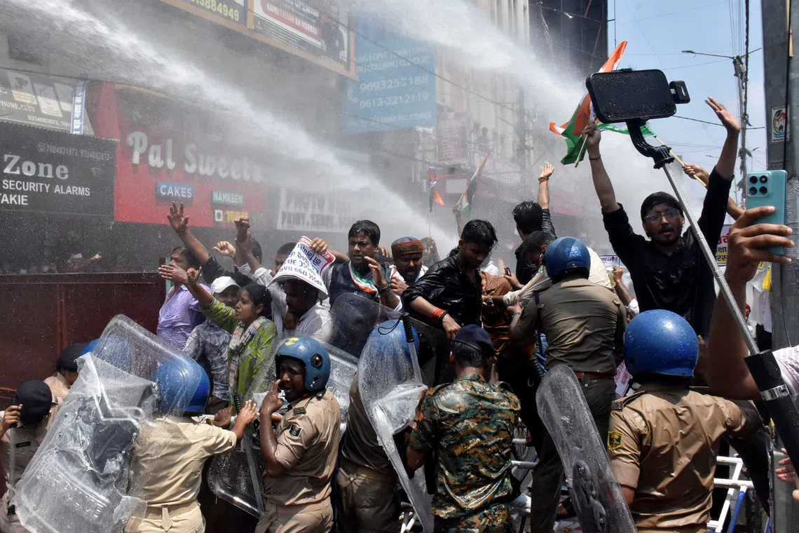 Police deploy water cannons as Bihar exam protest escalates