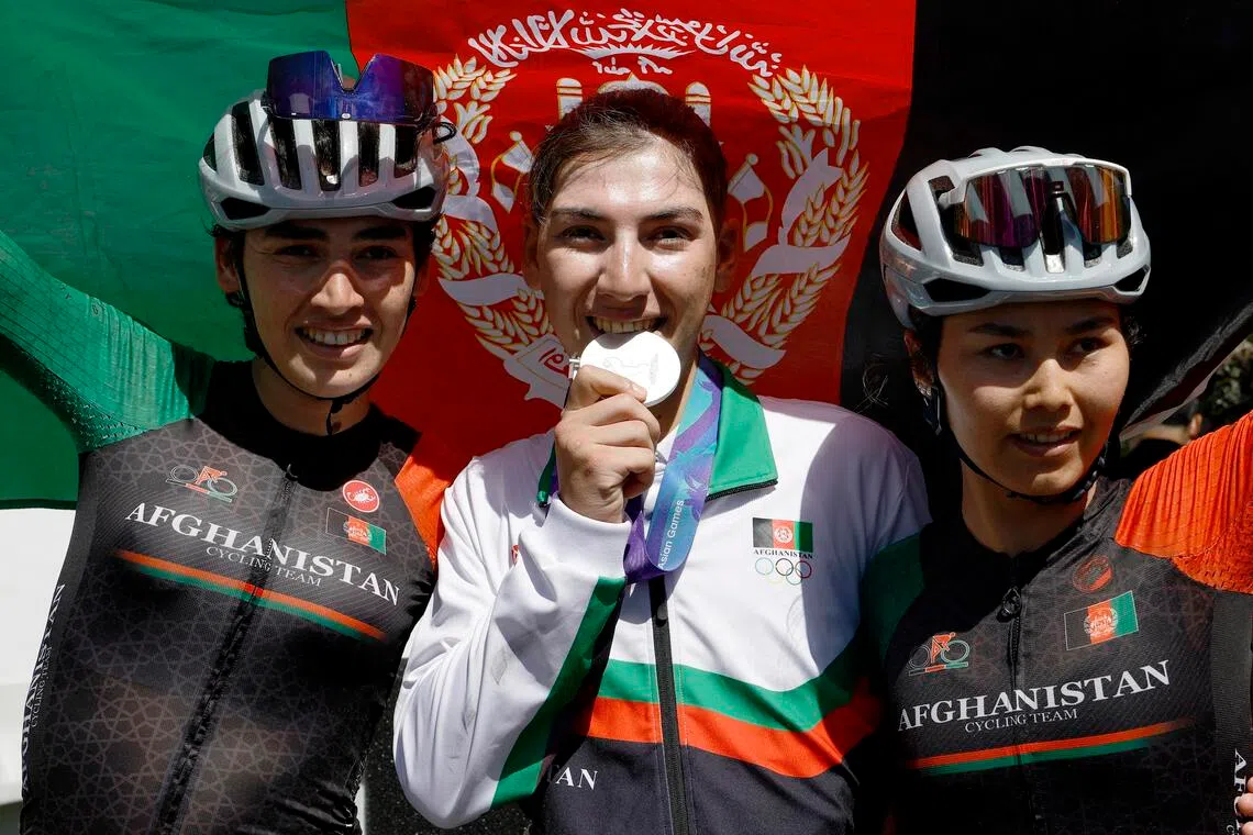 Afghan cyclist Hashimi claims silver at Asian Games road race