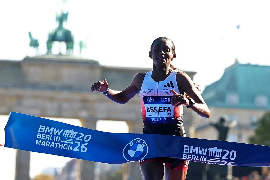 Assefa's world record bid derailed by late cramps in Berlin