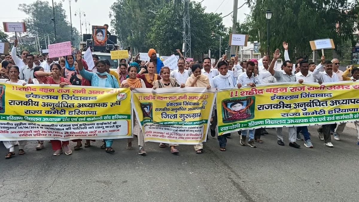 Haryana guest teachers escalate push for job regularisation after 77 days