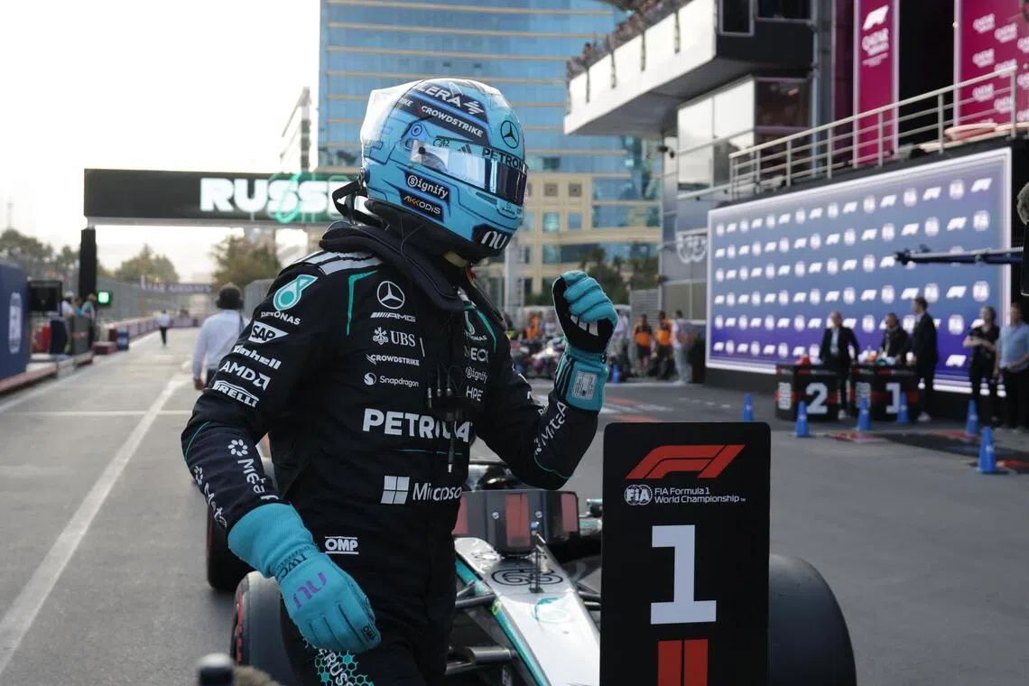 Russell claims pole position as Antonelli crashes in Azerbaijan qualifying