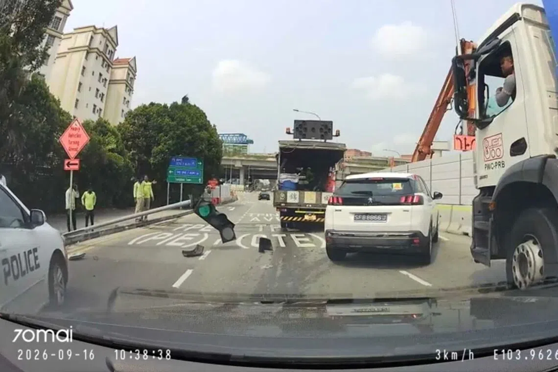 Lorry driver rescued after two-vehicle collision in Loyang