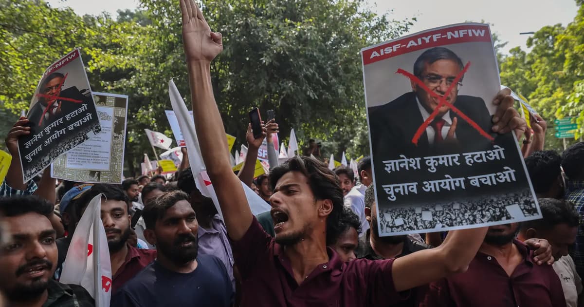 Indian protestors demand election chief's resignation over voter roll issues