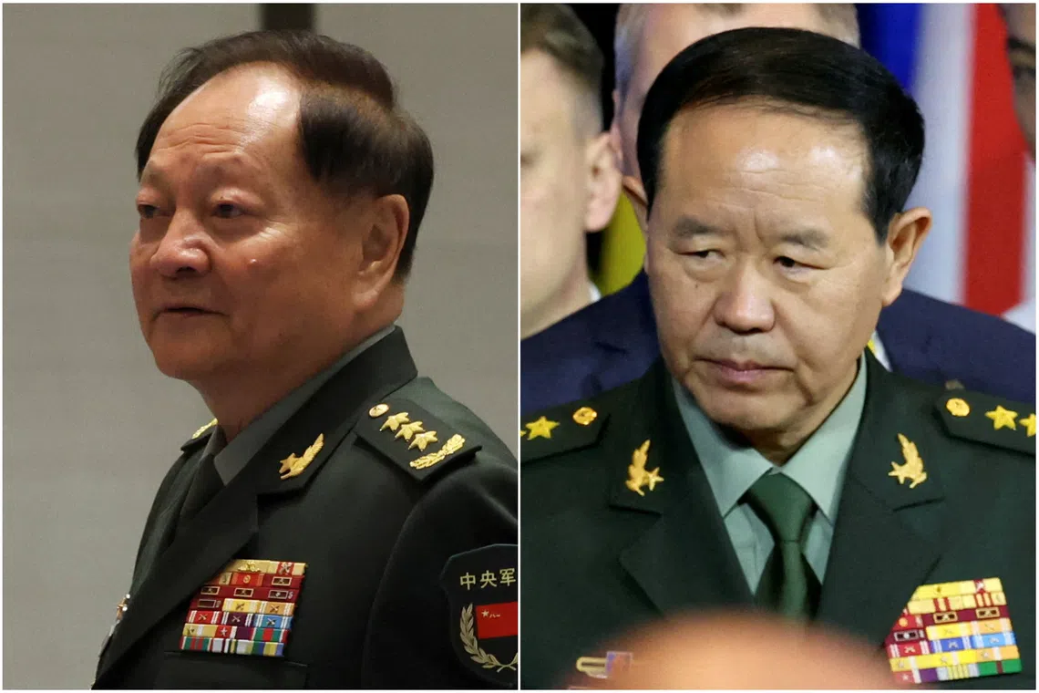 China removes two senior military leaders from top command body