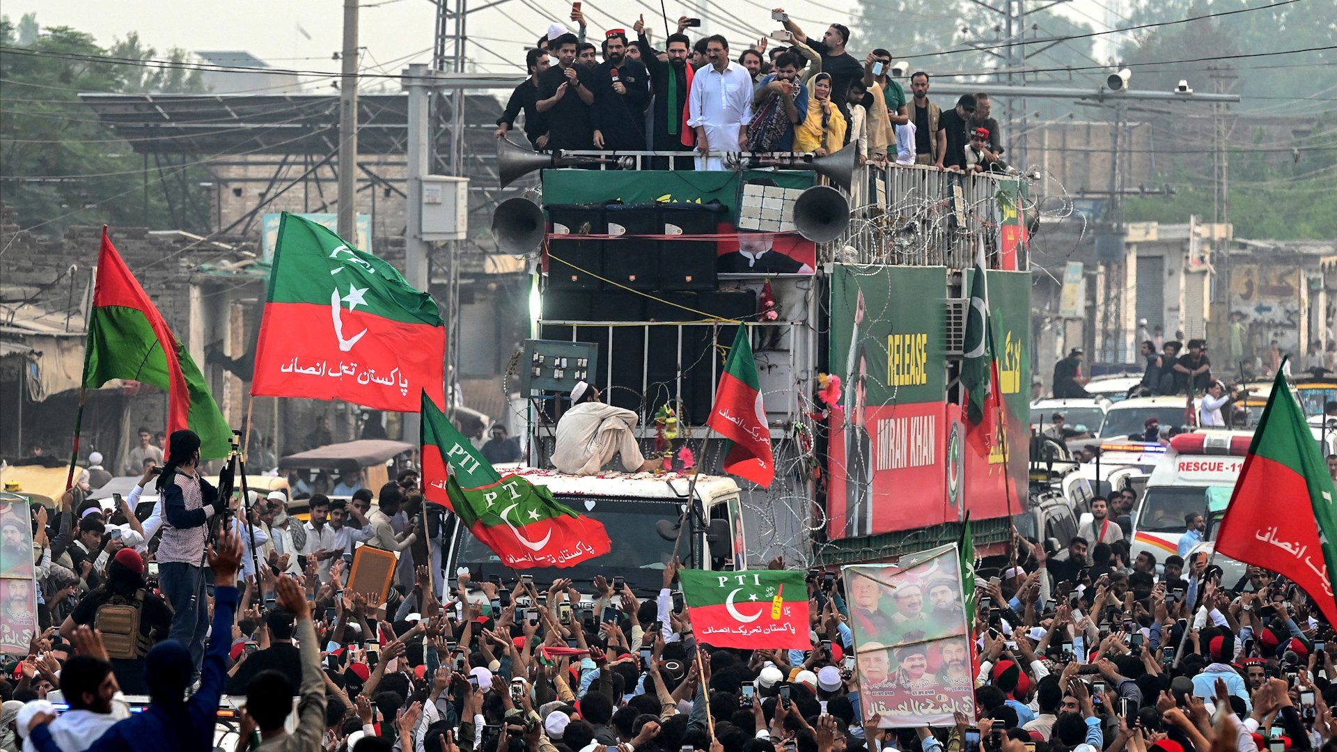 Imran Khan supporters march toward Islamabad demanding detained leader's release