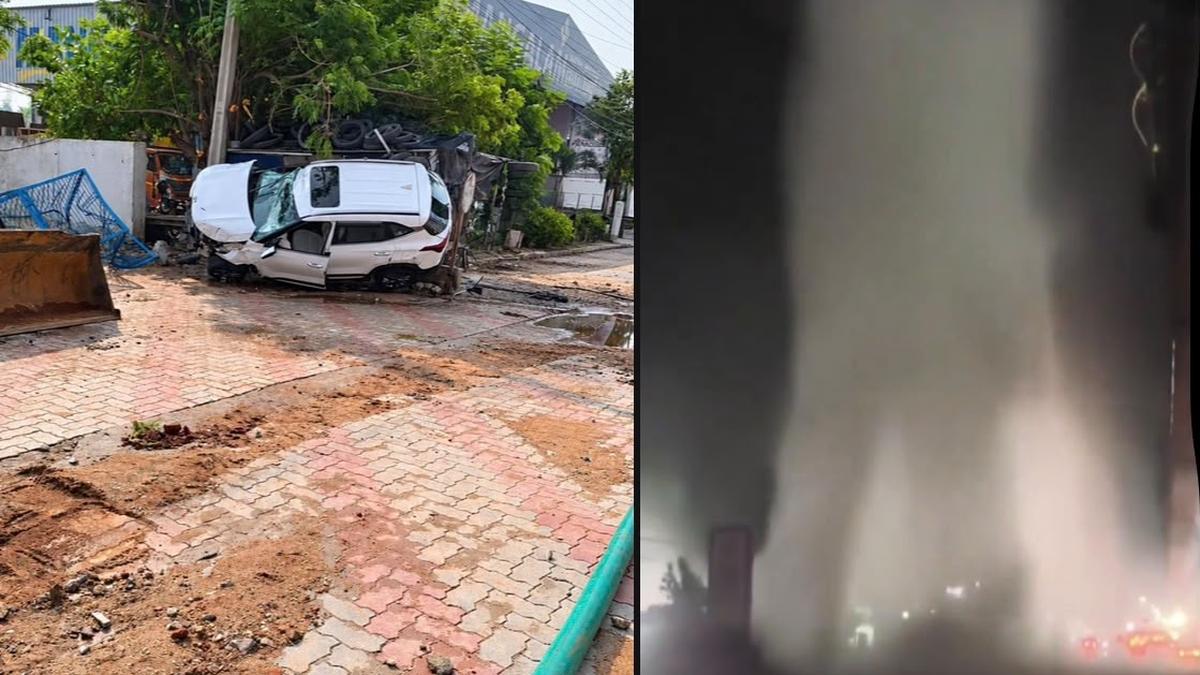 Vehicle crash ruptures Krishna water pipeline near Nagole; one dead