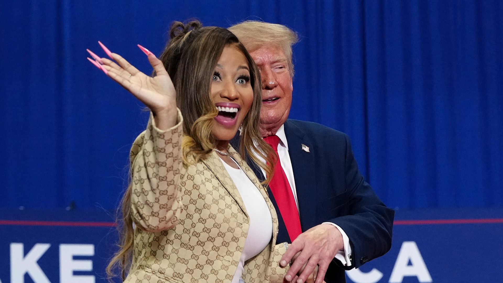 Trump directs explicit comments at Nicki Minaj during Michigan campaign event