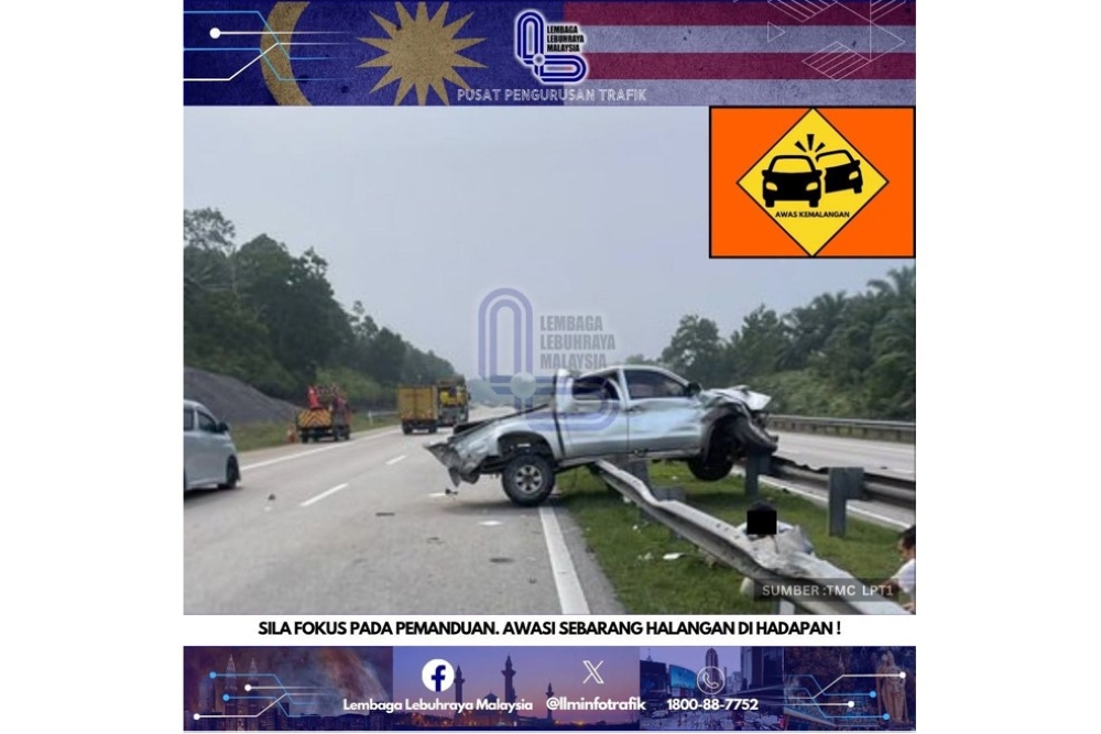Lima pekerja ECRL cedera selepas lori Hilux hantam penghadang jalan
