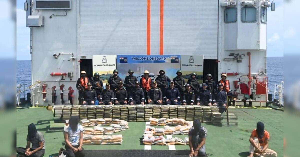 Coast Guard seizes 526 kg drugs, arrests five Pakistani nationals in Arabian Sea