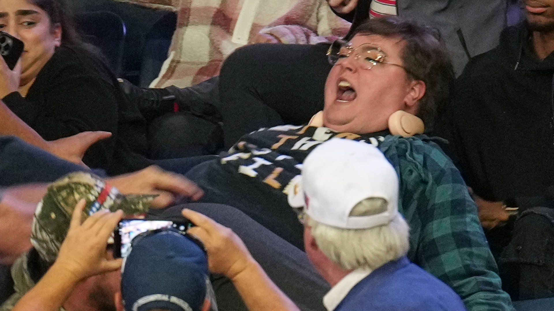 Protester Assaulted at Ohio Trump Rally Over Epstein Files Shirt