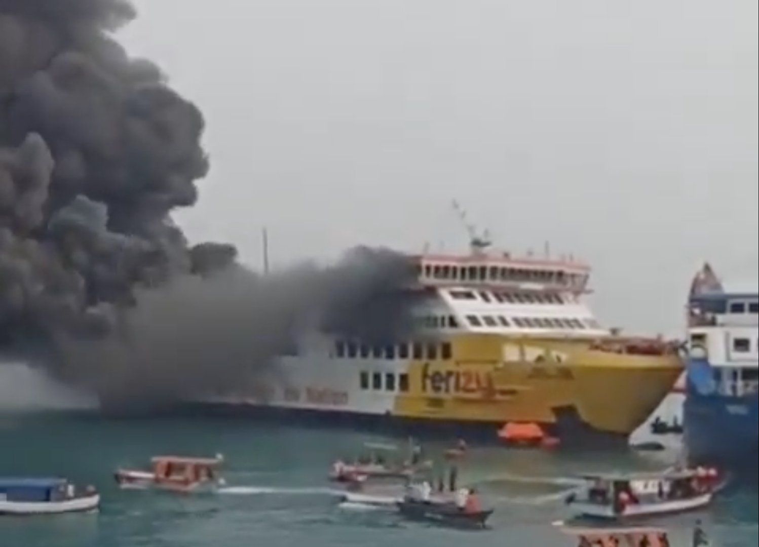 All passengers evacuated as ferry catches fire near Indonesian port