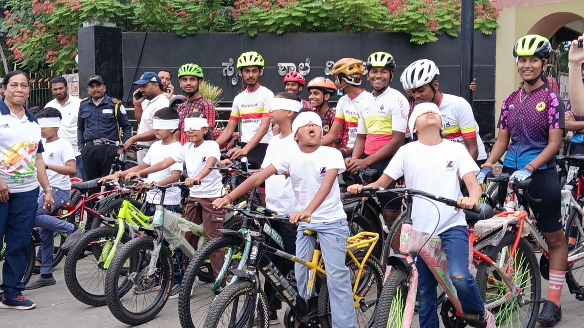Blindfolded cycling initiative aims to boost children's confidence in Karnataka