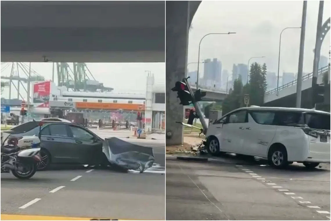 Four hospitalised following vehicle collision near Keppel Road