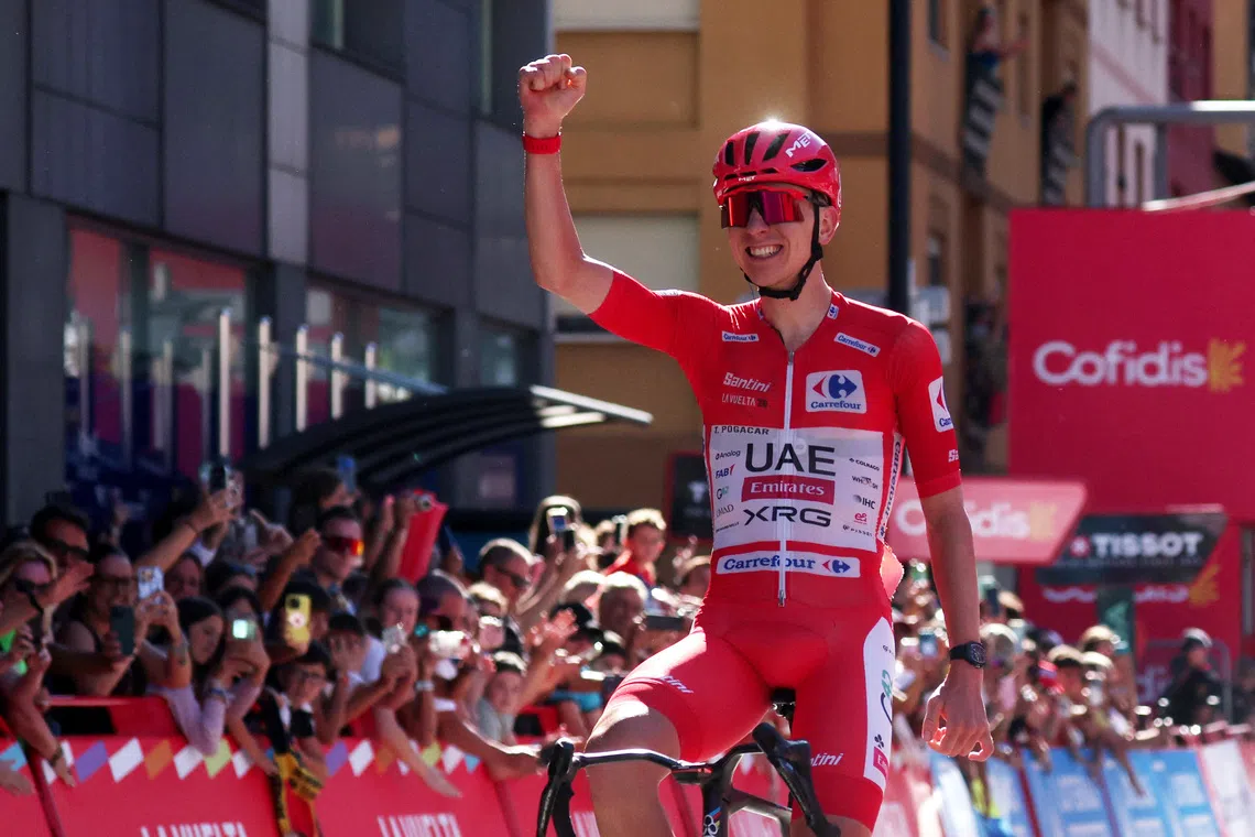 Pogacar dominates Vuelta stage four with audacious 50km solo breakaway