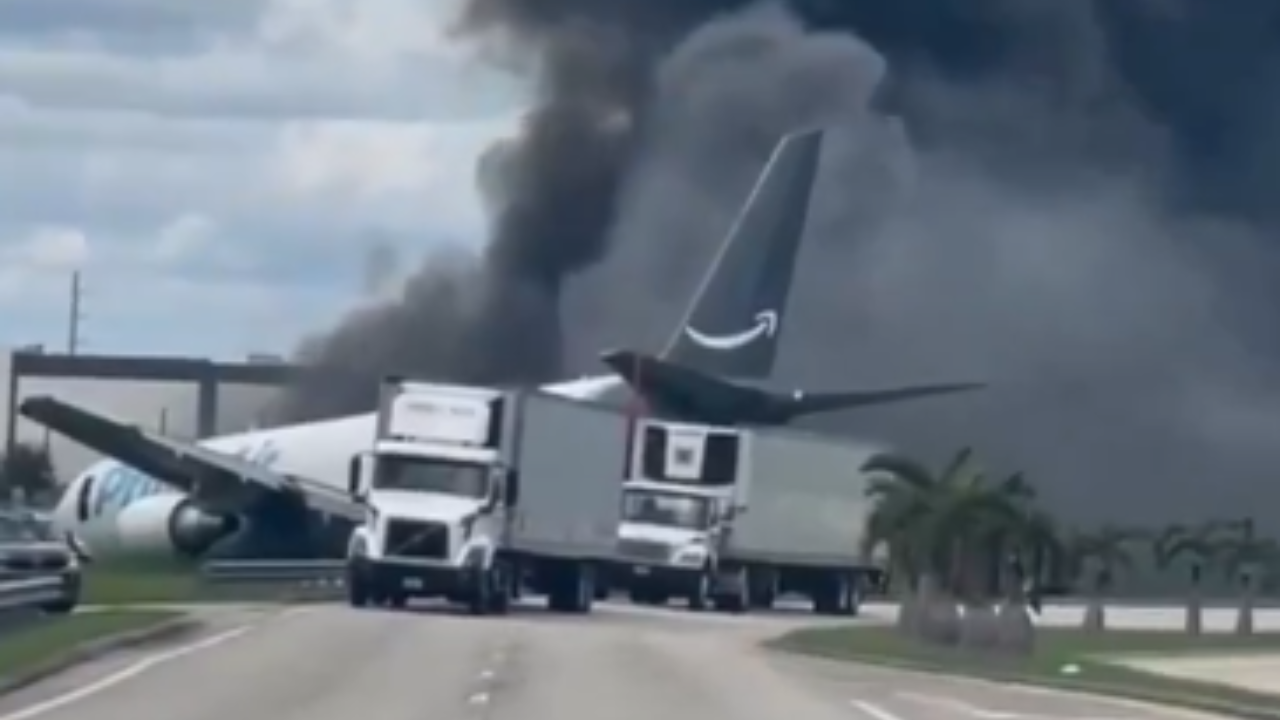 Amazon cargo plane crashes near Miami, investigation underway