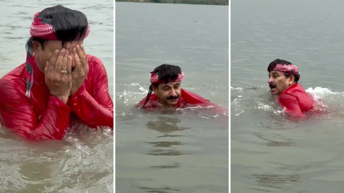 BJP MP takes ritual dip in Yamuna, claims pollution reduced