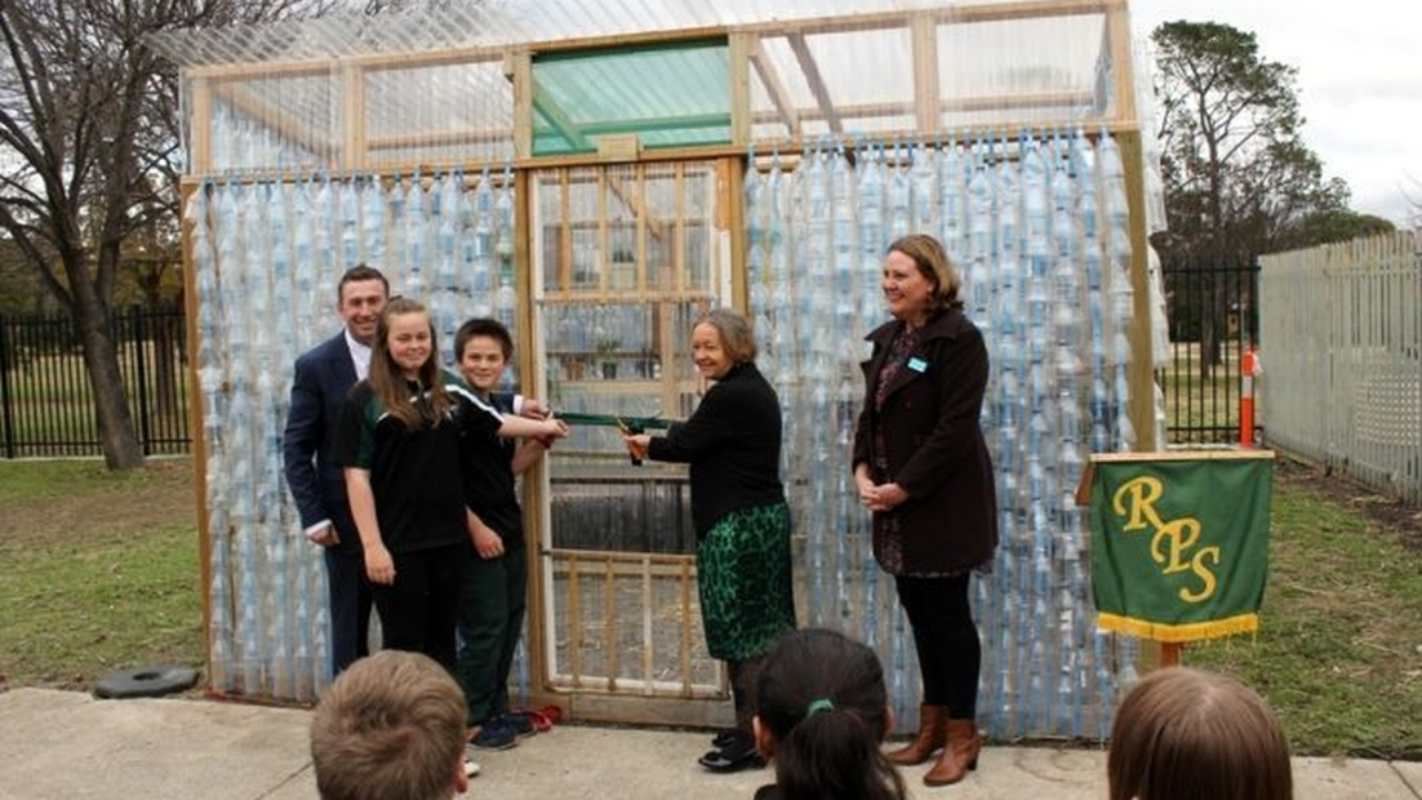 Australian school's 2,000-bottle greenhouse feeds garden for over a decade