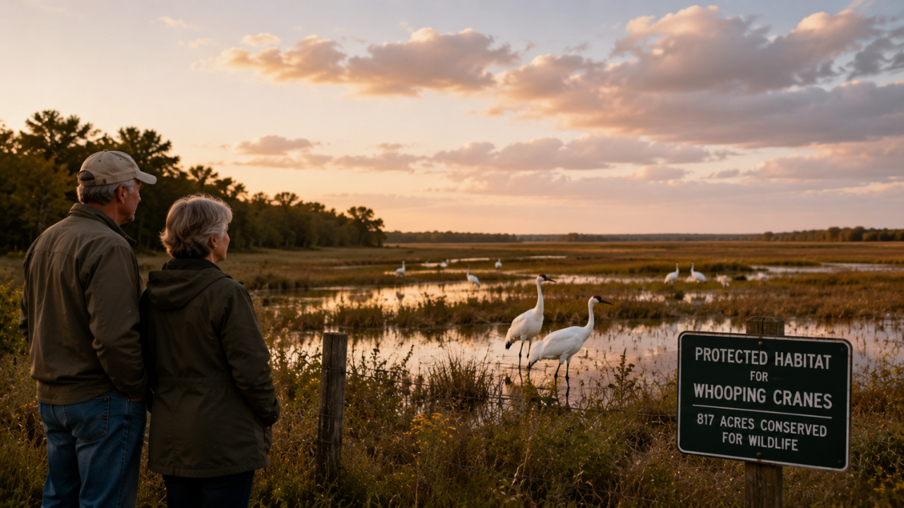 Texas Landowners Create Major Sanctuary for Endangered Whooping Cranes