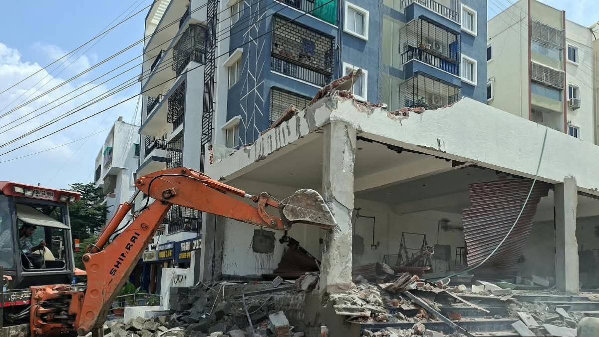 Cyberabad Authority Demolishes 15 Illegal Structures in Enforcement Drive