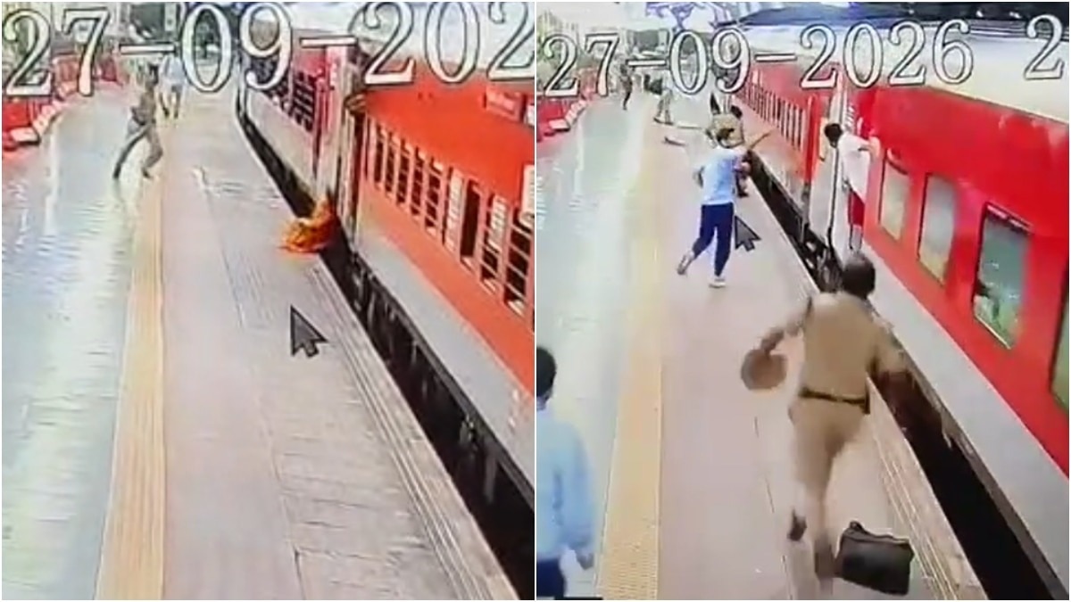RPSF personnel rescue woman trapped under moving train at Prayagraj