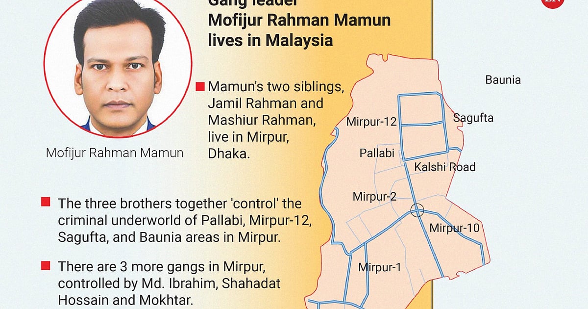 Three-sibling criminal gang operates across Mirpur neighborhoods