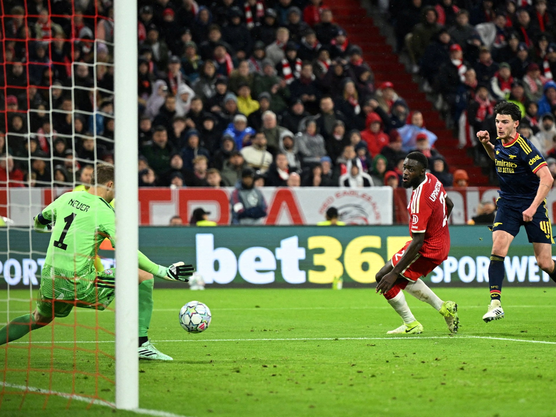 Rice earns Arsenal draw at Bayern in Champions League thriller