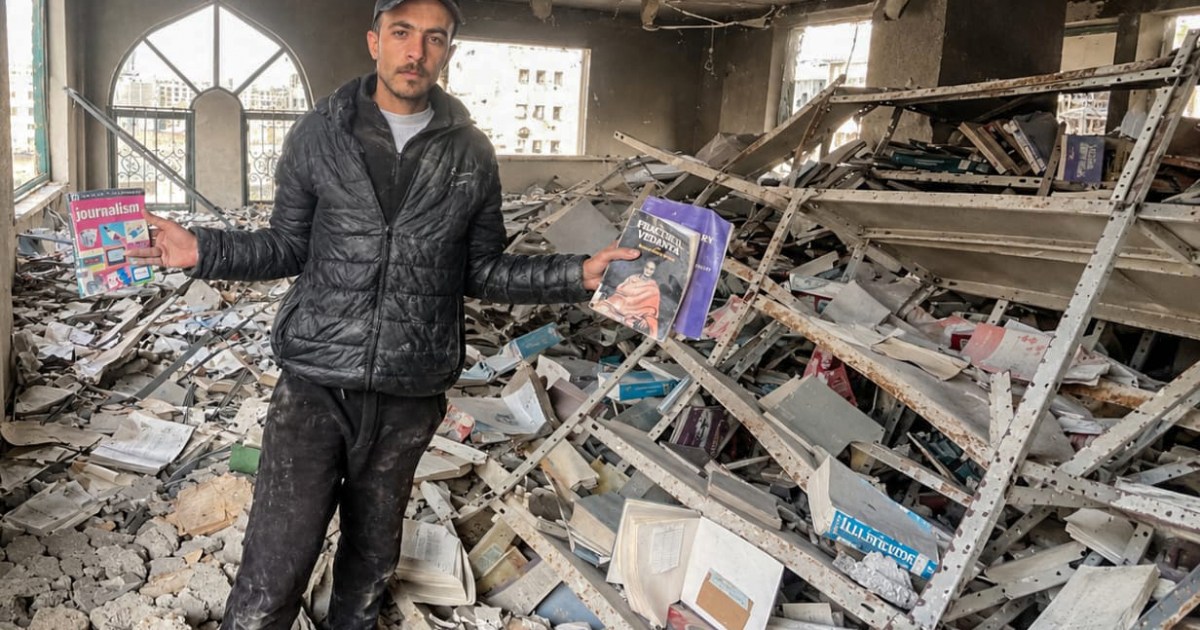 Salvaged books become lifeline as Gaza's libraries and schools lie in ruins