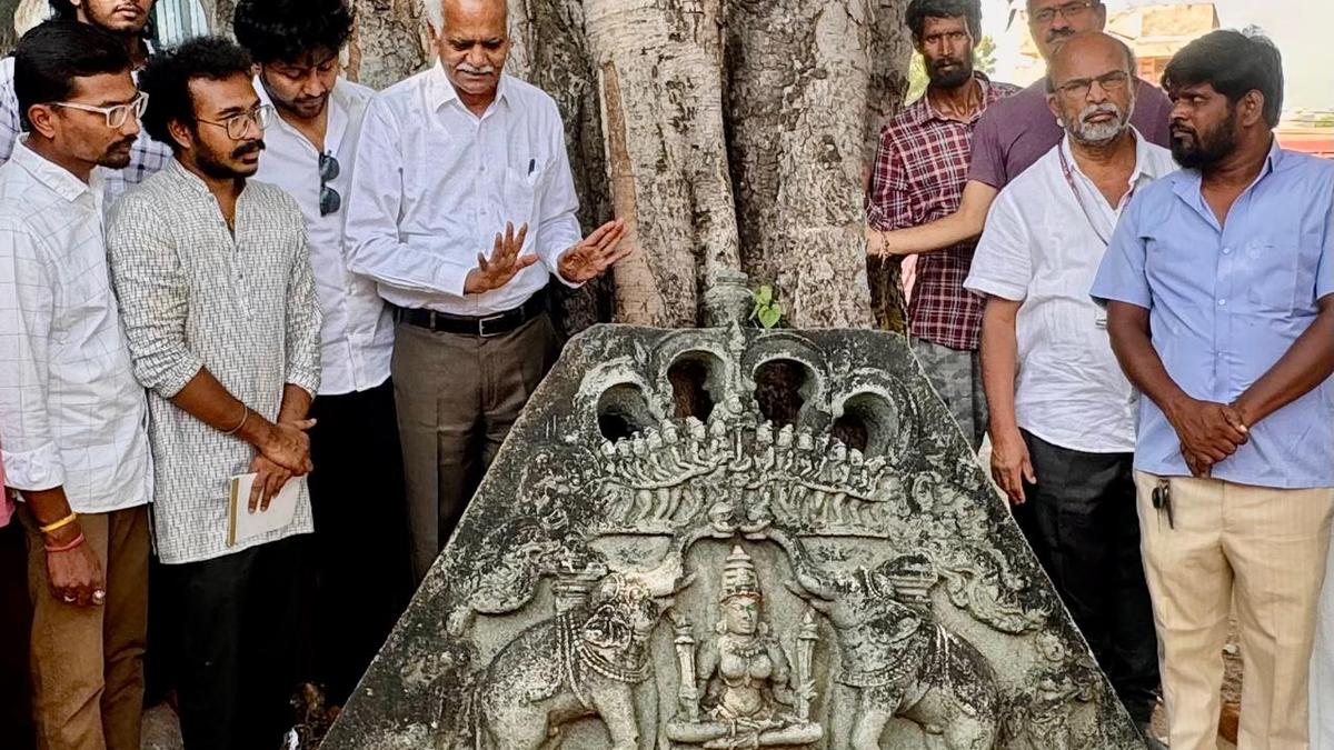Rare Gajalakshmi sculpture from Rashtrakuta era discovered neglected in Telangana