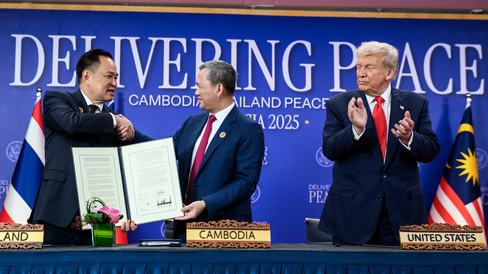 สหรัฐฯ ฉลองครบรอบปีสัญญาสันติภาพไทย-กัมพูชา